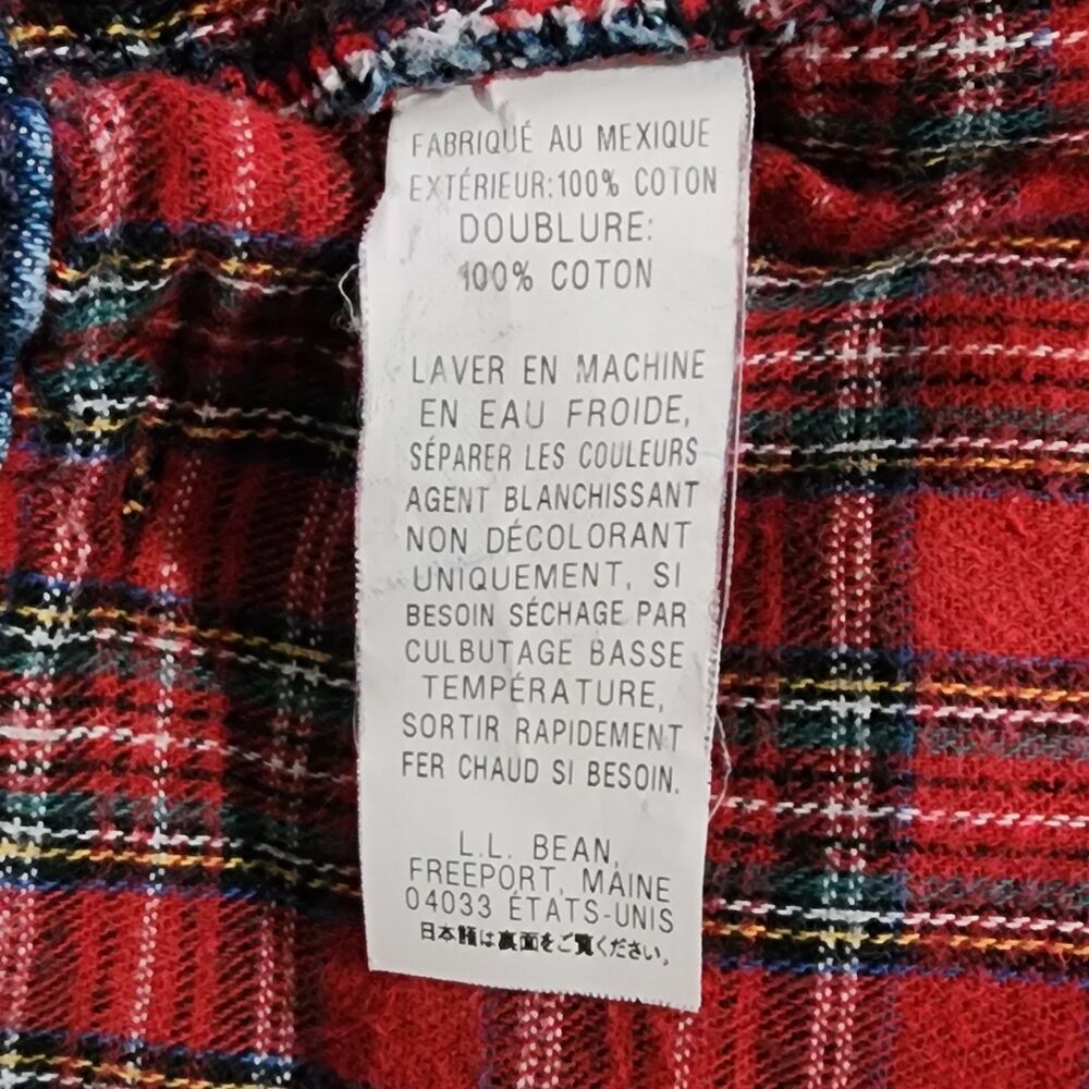 L.L.Bean Womens 12P Petite High Rise Jeans Blue Flannel Lined Plaid 100% Cotton - Picture 10 of 10